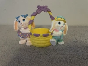 Vintage Hallmark Crayola Bunnies Easter Basket 1991 Bunny Figure - Picture 1 of 4