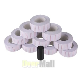 10 rollos 6000 piezas etiquetas de precio pistola papel etiqueta pegatina línea blanca roja para MX 5500 - Imagen 1 de 16