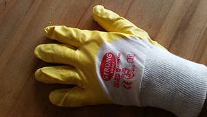 12 Paar Nitril Handschuhe Arbeitshandschuhe Stronghand gelb Yellowstar mit Bund - Bild 1 von 2