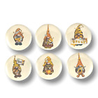 Set of 6 Gnome Honey Bee Theme 1 Inch Magnets for Kitchen, Fridge, Whiteboard