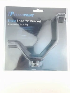 Flashpoint Triple Shoe Mount V-Bracket For DSLR Camera  - Picture 1 of 7