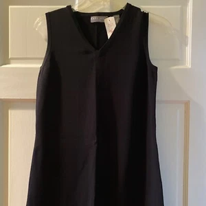 New petite black sleeveless V-neck stretchy dress sz. PS - Picture 1 of 6