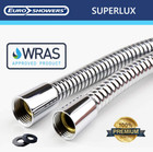 SHOWER HOSE Chrome Stainless Steel 11mm Bore Short /Long SuperLux Fast Flow WRAS