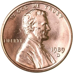 1989 D Lincoln Memorial Cent Penny from US Mint Set - Picture 1 of 4