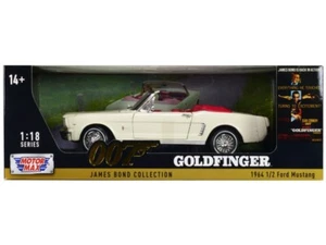 1964 1/2 Ford Mustang Convertible White with Red Interior James Bond 007 "Goldfi - Picture 1 of 1