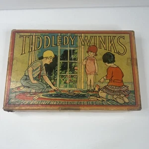 Antique Game Tiddledy Winks Milton Bradley Great (Old Graphics) - Picture 1 of 5