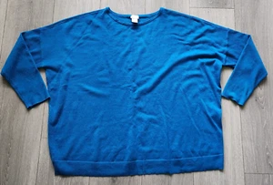 Chico's Relaxed Pullover Sweater Women's 3 XL 16 Blue 3/4 Sleeve - Picture 1 of 12