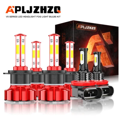 For Audi A4 Quattro 2002-2014 White LED Headlight Hi/Lo Beams + Fog Light Bulbs - Imagen 1 de 4