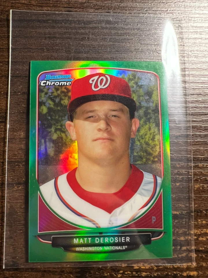 A106,258 - 2013 Bowman Chrome Mini Green Refractors #76 Matt Derosier/75 - Image 1 of 1
