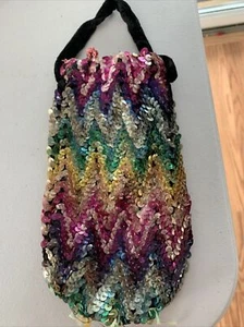 Vintage Multicolor  Sequin Pouch Purse - Picture 1 of 4