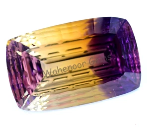 Flawless Natural Bi-Color Ametrine 38.05 Ct Cushion Certified Untreated Gemstone - Picture 1 of 7