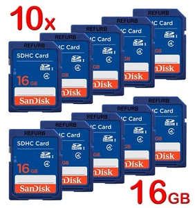 LOT 10x Genuine SanDisk 16GB Class 4 SD SDHC Flash Memory Card SDSDB-016G lot - Picture 1 of 13