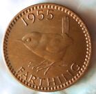 1955 GREAT BRITAIN FARTHING - Excellent Coin - FREE SHIP - Farthing Bin #2