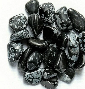Piedras preciosas de cristal de obsidiana copo de nieve caídas de 1/4 lb piedras de roca a granel minerales - Imagen 1 de 3