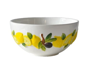 BASSANO KERAMIK Schüssel rund 27 cm ZITRONEN Bordüre  MEDITERRANES GESCHIRR - Bild 1 von 2