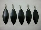 5 WILLOW SPINNERBAIT BLADES   ** SEMI GLOSS BLACK **   #5  with BB swivels