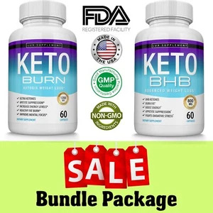 SALE Keto Diet Pills Best Ketosis Weight Loss Supplements To Burn Fat Bundle - Picture 1 of 5