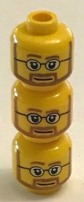 *NEW* 10 Pieces Lego Minifig YELLOW Head GLASSES BROWN ANGULAR BEARD - Image 1 of 2
