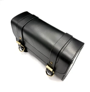 PLAIN RECTANGULAR TOOL ROLL - GENUINE BLACK LEATHER - UK SUPPLIED - Picture 1 of 5