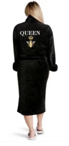 LATC Queen B Women Ladies Robe Soft Luxe Spa Bathrobe - Picture 1 of 4