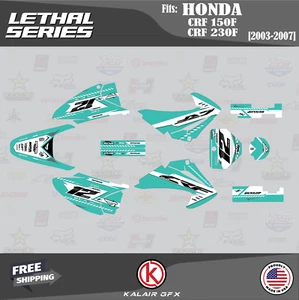Kit de gráficos para HONDA CRF150F CRF230F (2003-2007) Lethal Series - verde azulado - Imagen 1 de 6