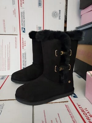 Juicy Couture Koded Women's Winter w/ FUR Boots Black Size 9 M NIB ☆#t6 - Image 1 of 4