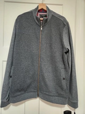 Cárdigan Suéter Ted Baker London Cremallera Frontal Para Hombres 6 (2XL) Gris Tejido Preppy Foto 1 de 4