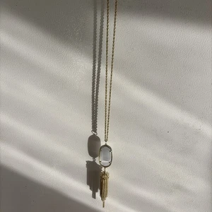 Kendra Scott Rayne Stone Tassel Pendant Necklace Gold with Slate Grey Stone - Picture 1 of 13