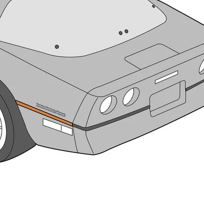 Moldura central traseira esquerda qualidade restauração GM para 1984-90 C4 Corvette - Imagem 1 de 4
