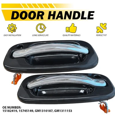 For 2003-2006 Cadillac Escalade Exterior Door Handle Front Left Right & Keyhole - Image 1 of 4