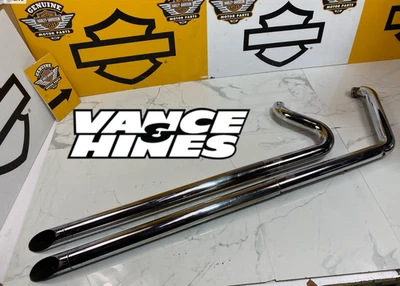 Vance And Hines 85-06 Harley Softail Straight Long Shots Exhaust Big Drag Pipes - Image 1 of 4