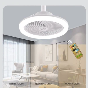 Fan Lights Chandelier Ceiling Fan Remote Low Profile Ceiling Fan Silent Light - Picture 1 of 11