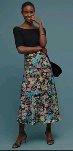 Maeve Anthropologie Florence Bias Midi Skirt Floral Multicolor Small - Picture 1 of 6