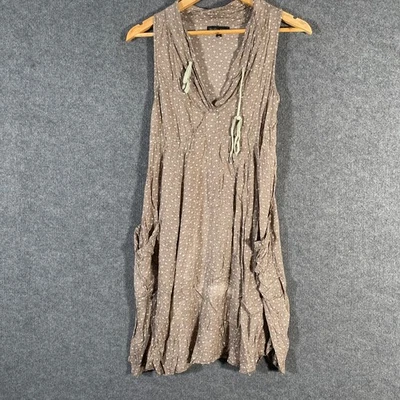 Caroline Morgan Dress Womens S Brown Shift Flowers Flowy Coastal Smocked Ladies - image 1 of 4