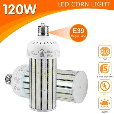 120W LED Corn Light COB Bulb E39 Mogul Base 18000 Lumens Equiv 600W MH/HPS/HID - Image 1 of 4