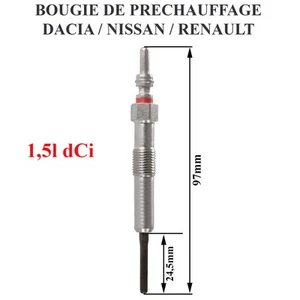 Glühkerze vorgesehen für Logan Duster Clio Laguna Scenic 1,5 1,5l Dci - Bild 1 von 3