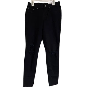 Hue Black Denim Distressed Leggings Size S (4-6) NWT - Picture 1 of 11