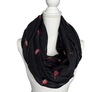 Pre-owned - Women's MAKE UP FOREVER black lightweight snood with red lips - Picture 1 of 10