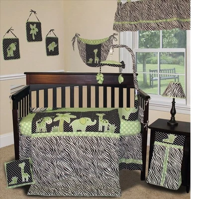 Baby Boutique - Animal Planet Lime- 12 pcs Crib Nursery Bedding Set - Image 1 of 4