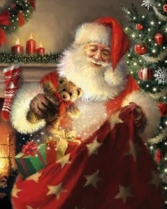 Santa Claus Packing Bag Christmas POSTER 24 X 18 Wall Art. - Picture 1 of 2