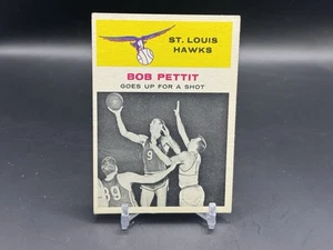 1961-62 Fleer Basketball Karte, Bob Pettit (HOF) in Aktion schöne Karte - Bild 1 von 2