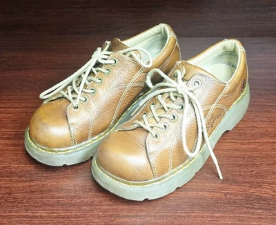 Dr. Martens 12283 Brown Daisy Flower Chunky Oxford Shoes Women Sz 8 Doc Vintage - Image 1 of 4