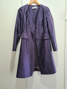 Women’s Jigsaw Trench Coat Size 8 Silk Wool Purple - Picture 1 of 5