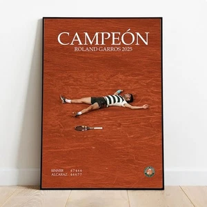 Carlos Alcaraz Poster – 2025 Roland Garros Champion – Tennis Digital Poster - Picture 1 of 6