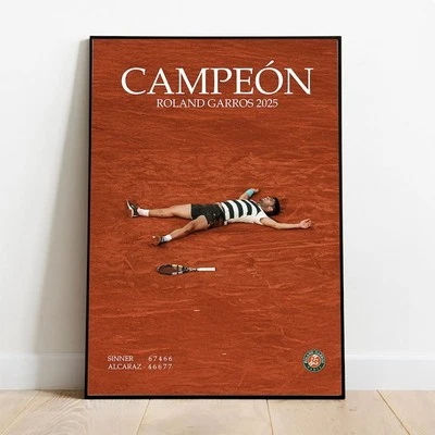 Carlos Alcaraz Poster – 2025 Roland Garros Champion – Tennis Digital Poster - Image 1 of 4