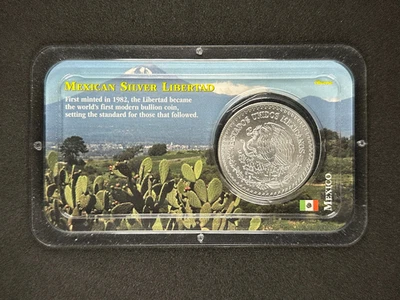 1993 Mexican Silver Libertad Uncirculated 1 Onza | Sealed Littleton Showpak - Image 1 of 2