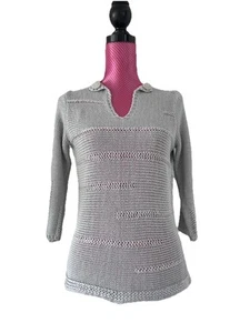 Maglione M&S PER UNA.. Made in Italy.. Argento Manica 3/4 Taglia M - Foto 1 di 5