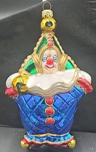 Vintage Kurt Adler Glas Ornament Clown Weihnachtsschmuck 7 Zoll EUC - Bild 1 von 3