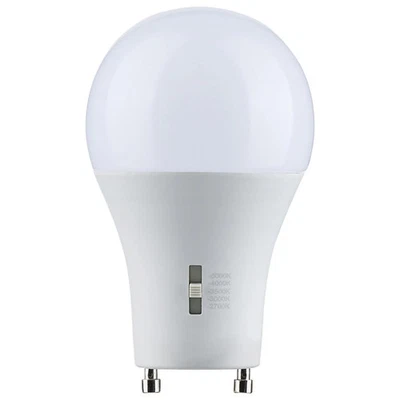 14 Watt A19 LED - Bi Pin GU24 Base - CCT Selectable - 120 Volt - White Finish - - Image 1 of 4