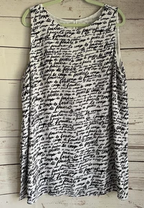 Chico's Caroline Tank Top Gr. 4 XXL Love at First Sight französische Schrift schwarz weiß - Bild 1 von 8